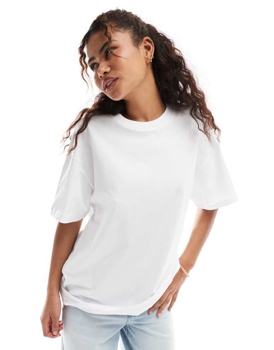 Miss Selfridge t-shirt med spetsinsättning i ryggen i vitt - Image 3