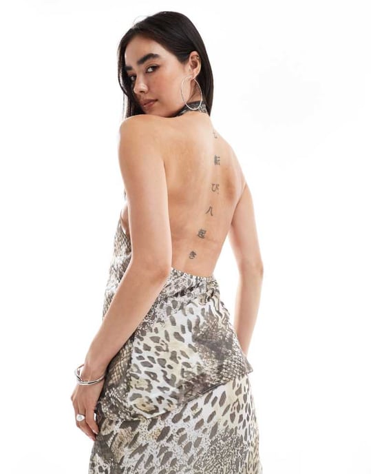 ASOS DESIGN chiffonscarf-top i djurmönster - Image 4