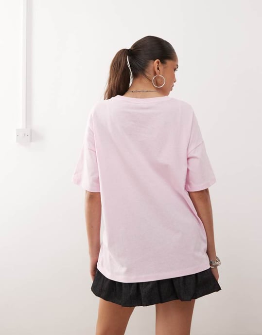 Noisy May överdimensionerad t-shirt med bra vibbar grafik i ljusrosa - Image 3