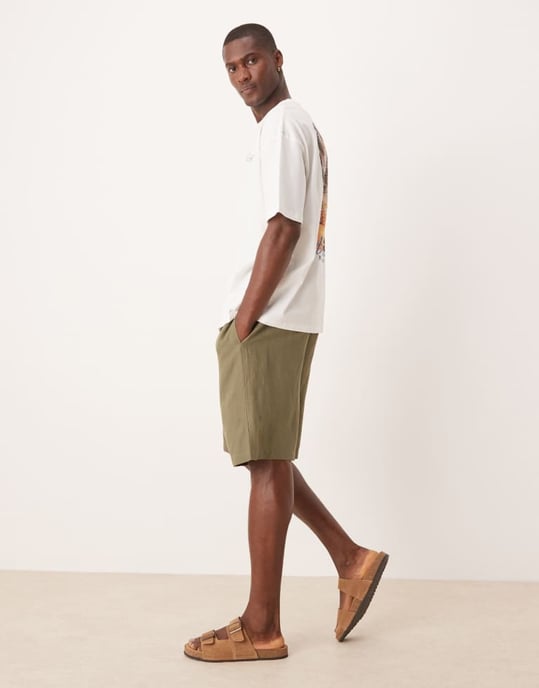 ASOS DESIGN oversized t-shirt med sommar grafik i vitt - Image 3