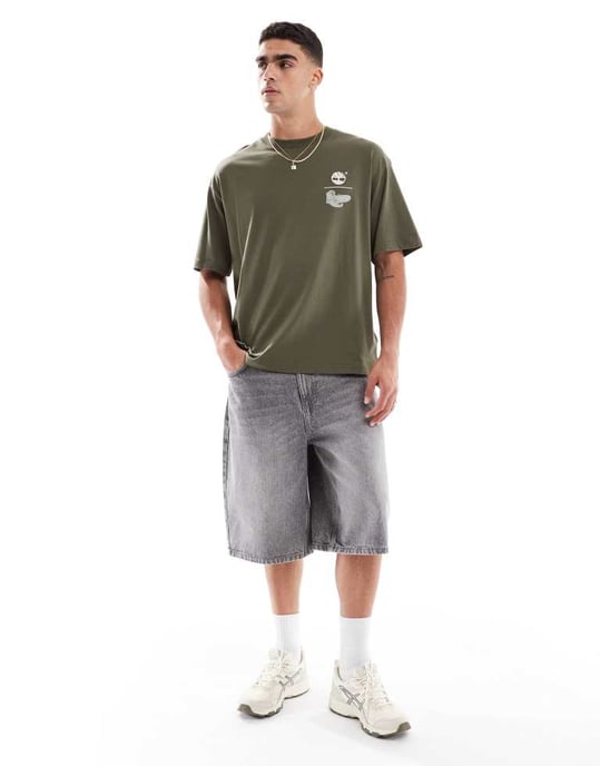 Timberland Ta en vandring ryggtryck t-shirt i grön - Image 4