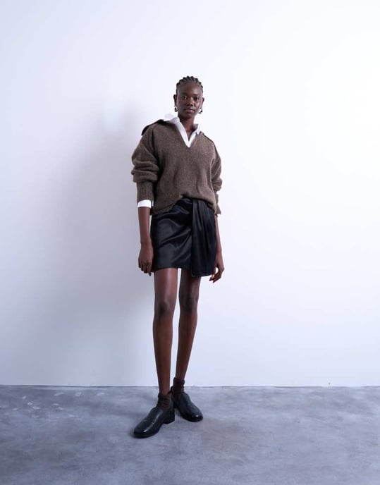 Topshop sarong minikjol i svart - Image 2
