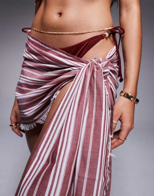 ASOS DESIGN randig strandsarong i flera färger - Image 3