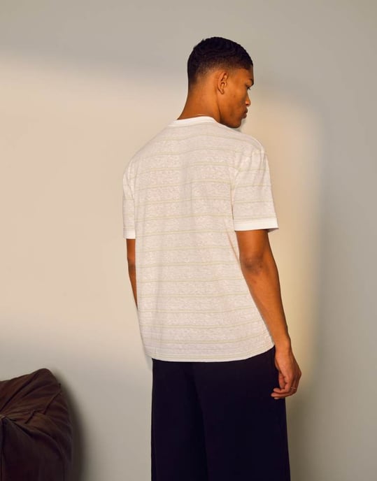 Topman klassisk passform slubrandig t-shirt i ecru - Image 4