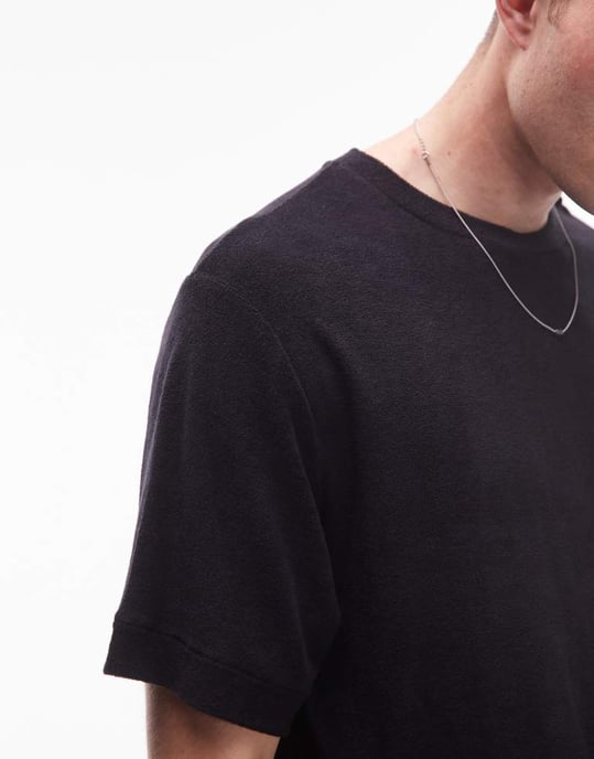 ARKET koord ren bomull mjukt touch frotté oversized t-shirt i svart - Image 4