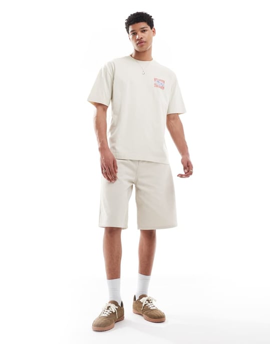 Hollister boxy oversized t-shirt med djurmotiv i krämfärg - Image 3