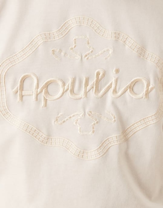 ASOS DESIGN kort oversized t-shirt med tonalt utskuret broderi i creme - Image 3