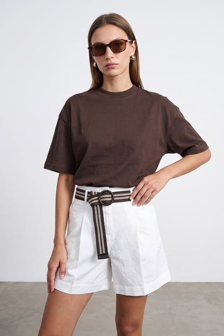 Oversized Cotton Crew Neck T-Shirt - Image 3