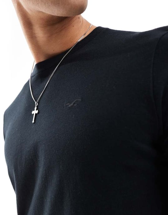 Hollister ikon logotyp t-shirt i svart - Image 2