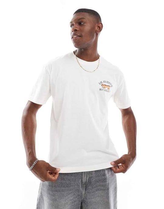 Hollister ryggtryck-t-shirt i krämfärgad - Image 4