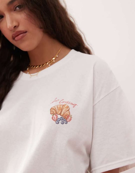 Miss Selfridge les croissant oversized t-shirt - Image 2