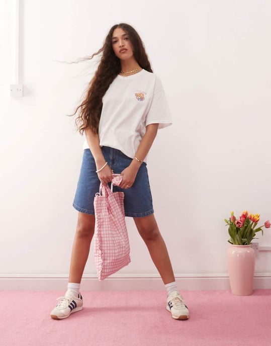Miss Selfridge les croissant oversized t-shirt - Image 3