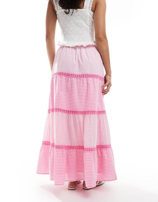 Miss Selfridge rutigt och randigt maxikjol - Image 2