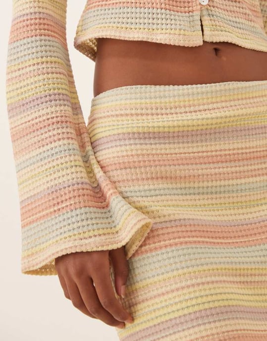 ASOS DESIGN koord mikro kjol i flerfärgad rand - Image 4