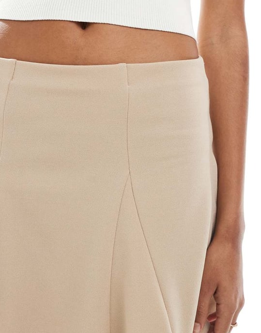 ASOS DESIGN godet mini kjol i sten - Image 3