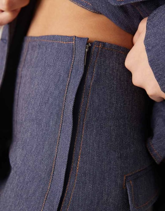 ASOS DESIGN skräddarsydd denimlook kjol set - Image 3