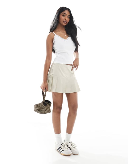 Miss Selfridge plisserad kjol med banden detalj i stenar - Image 3