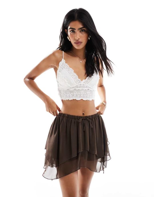 Miss Selfridge lager minibak i brun - Image 1