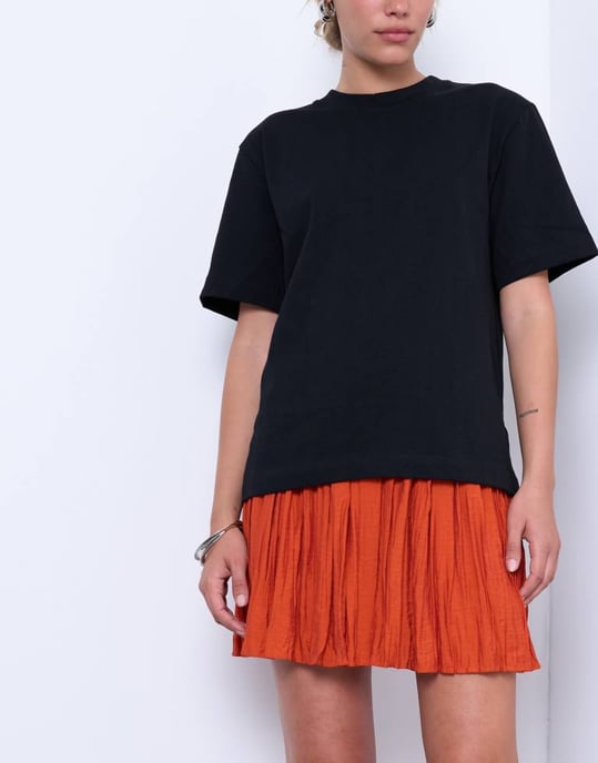 Topshop fladdrig krinklad mini kjol i djup orange - Image 2