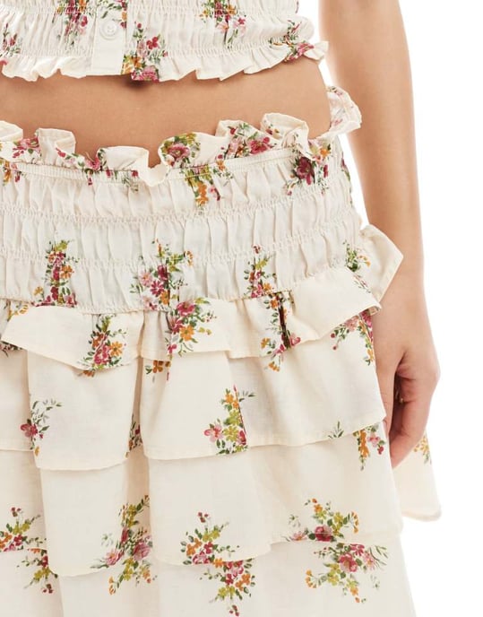 ASOS DESIGN rynkad rara minikjol i prickigt mönster - Image 4