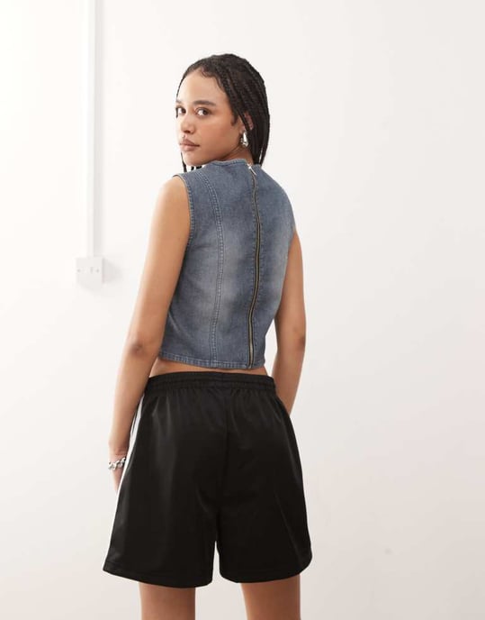 COLLUSION denim linne i medelblå - Image 4