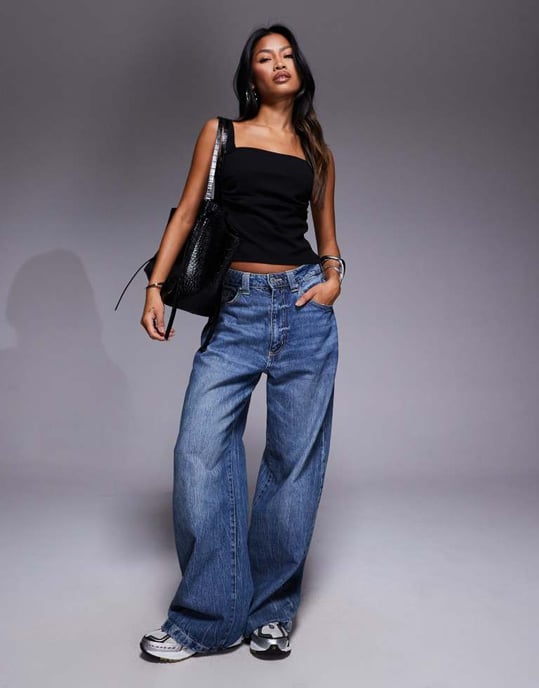 ASOS DESIGN fyrkantig halsringning rynkad tanktop i svart - Image 2