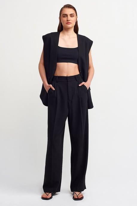 High-waist Wide-leg Crepe Trousers - Image 3