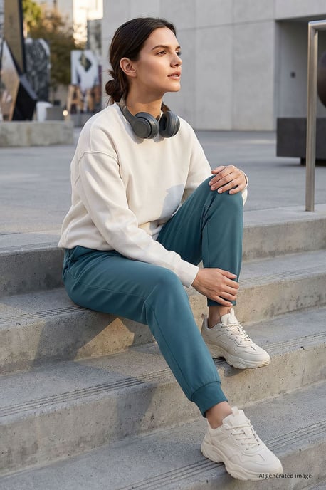 Dames Katoenen Mix Sweatpants - Image 1