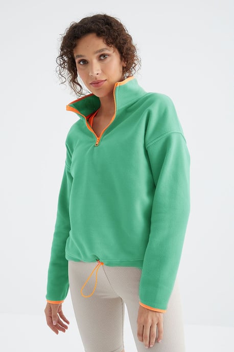 Oversized Pluche Halflange Rits Sweater - Image 3