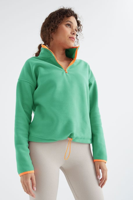 Oversized Pluche Halflange Rits Sweater - Image 4