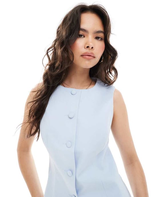 Miss Selfridge koordinerad skräddarsydd väst i blått - Image 4