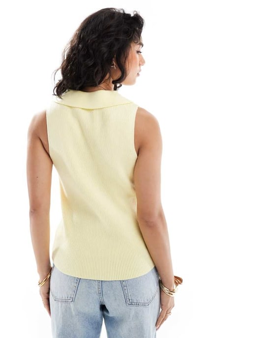 ASOS DESIGN ribbad kofta i smörmjölk - Image 4