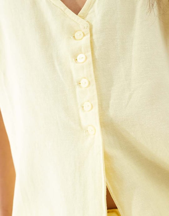 Vero Moda halterneck väst koord i ljusgul - Image 3