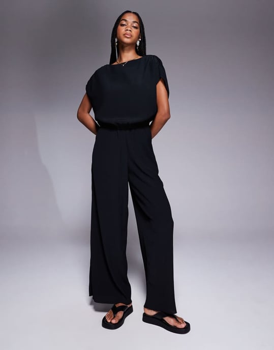 ASOS DESIGN skräddarsydd höghalsad texturerad koordtop i svart - Image 4