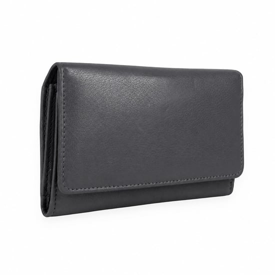 Women’s Genuine Leather RFID Purse Wallet in Black - Image 1