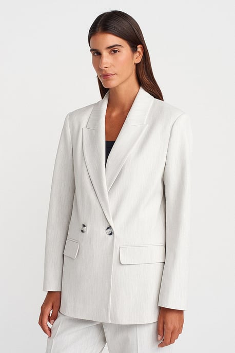 Oversized Long Crepe Blazer Jacket - Image 1