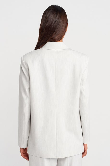 Oversized Long Crepe Blazer Jacket - Image 2