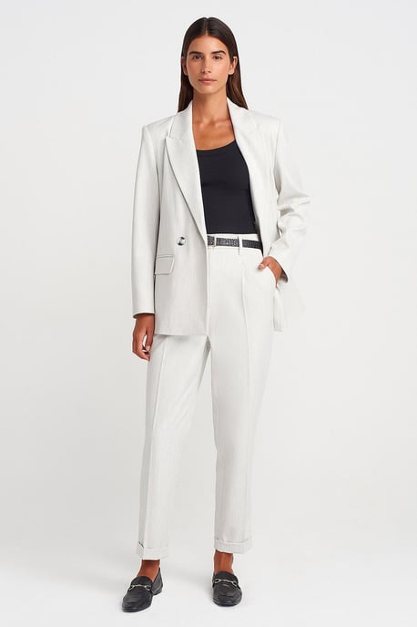 Oversized Long Crepe Blazer Jacket - Image 4