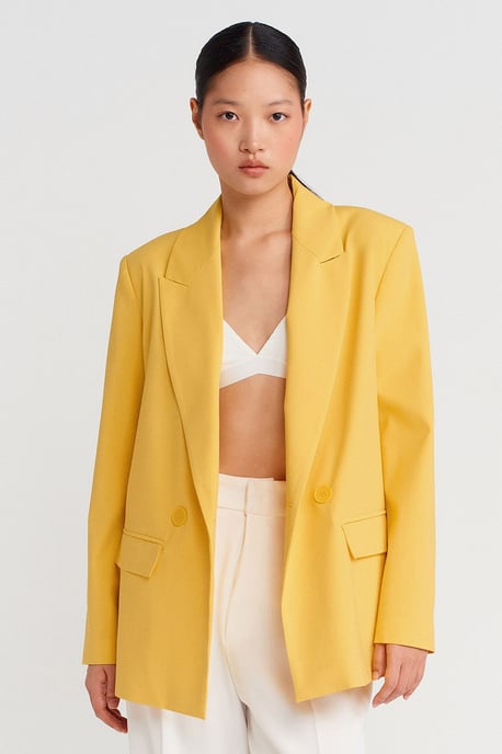 Oversized Long Crepe Blazer Jacket - Image 1