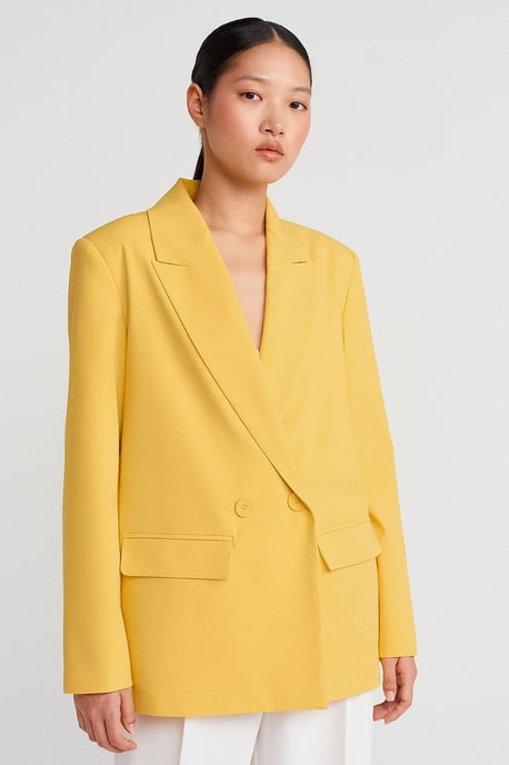 Oversized Long Crepe Blazer Jacket - Image 4