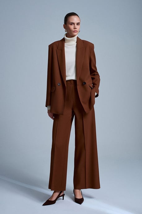Oversized Long Crepe Blazer Jacket - Image 5