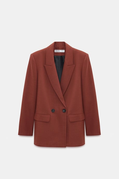 Oversized Long Crepe Blazer Jacket - Image 6