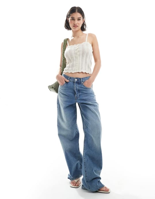 Vero Moda knapplöst virkat cami-top i krämfärg - Image 2