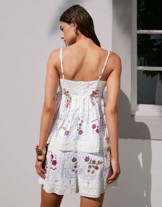 ASOS DESIGN spetsfrans duktryck spetsfrans co-ord topp - Image 3