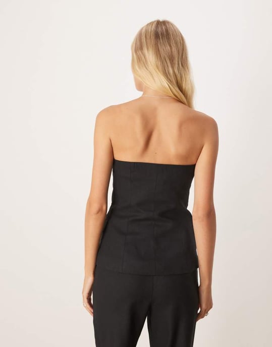 Vila bandeau skräddarsydd väst set i svart - Image 4