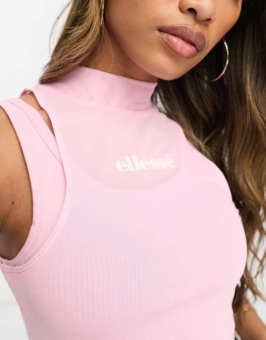 ellesse mesh lager väst i rosa - Image 3