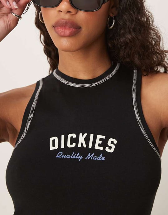 Dickies racer central logo långlinje väst i svart - Image 3