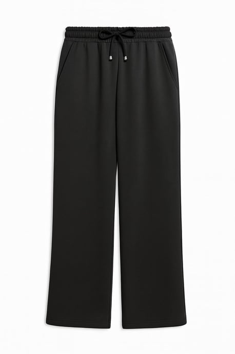 High Waist Pull On Straight Leg Pants with Pockets - Image 1