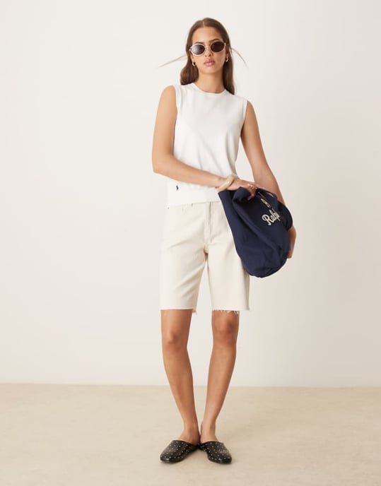 Gina Tricot denimbermudashorts i ecru - Image 1
