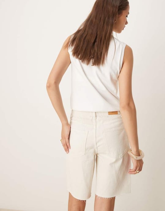 Gina Tricot denimbermudashorts i ecru - Image 3